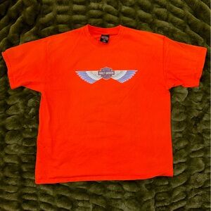 Harley-Davidson Bright Orange Winged Logo Tee